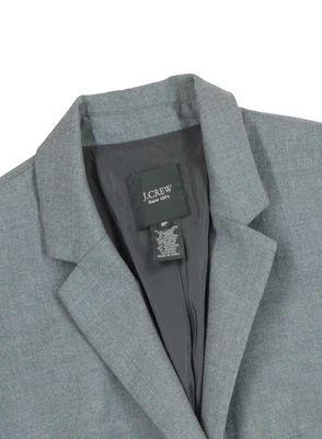 Women's J Crew Gray Super 120's Wool Working Cuffs Jacket Skirt Suit Set Sz 4 - Image 1 of 4