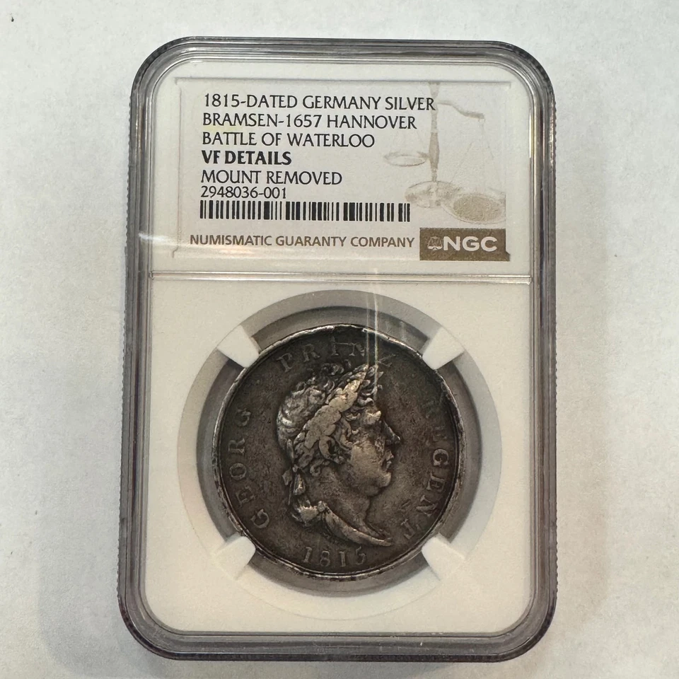 1815-DATED GERMANY SILVER BRAMSEN-1657 HANNOVER BATTLE OF WATERLOO Medal - Image 1 of 4