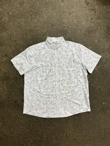 Camisa polo de golf Huk Fishing azul blanca para hombre 2XL clásica preppy abotonada - Imagen 1 de 7
