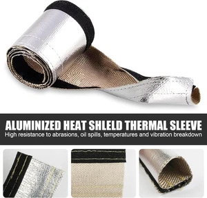 3" ID Metallic Insulated Heat Shield Sleeve Wire Hose Cover Wrap Loom Tube 3.3FT - Picture 1 of 7