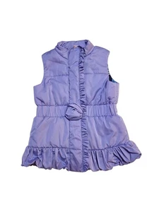 Lilly Pulitzer Girls Size L 8/10 Caylee Lavender Puffer Vest Floral Lined Ruffle - Picture 1 of 8