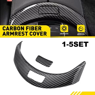 Reposabrazos consola interior almacenamiento botón cubierta embellecedor para Benz Clase C W205 2015-20 Foto 1 de 4