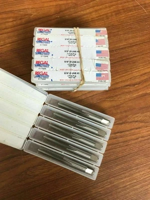 TWO (2) New Regal Cutting 5/16" 20 UNS H3 4-Flute Plug Hand Tap 0129U19G - Image 1 of 4
