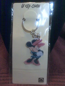  DISNEY MINNIE MOUSE ON U KEY-CHAIN WITH 1" RING & CHAIN SINGLE SIDED KEYCHAIN - Picture 1 of 1