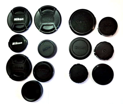 Lot of 13x Spear Parts Raeand Front Lens Caps for Nikon and Canon /see list--M16 - Image 1 of 4