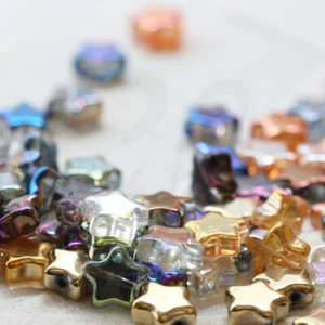 70 Pieces Plated Crystal Beads - Star 8mm (G343) - Picture 1 of 24