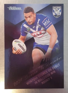 NRL 2018 Traders Season to Remember 2017 Montoya Card Bulldogs SR09/48 - Picture 1 of 2