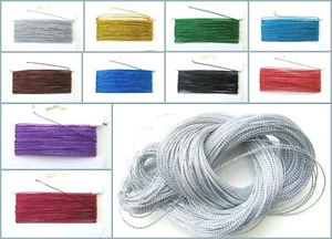 Metallic Kordel Schnur Faden Flechtgarn Dekokordel Makrame 0,8mm Schmuck Basteln - Bild 1 von 18