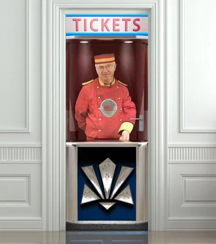 电影票亭门壁画,电影院家庭影院包装,封面,贴花。 夹层 — 第 1/4 张图片