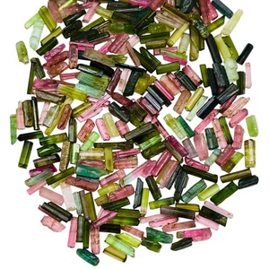 350 Pcs Natural Tourmaline 5-11mm Multi Color Rough Stick Loose Gemstones Lot - Picture 1 of 8