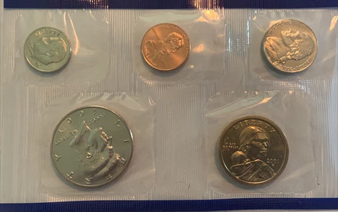 2001 P  Uncirculated Coin Set ~ 5 Coins In US Mint Cello    Gsa-11 Cover