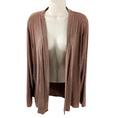 Citiknits Size Large Open Front Stretch Knit Jacket Brown Long Sleeve Career - Image 1 of 4