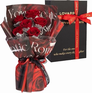 Preserved Flowers Bouquet - Eternal Rose - Birthday Flowers for Delivery Prime T - Picture 1 of 7