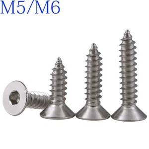 Tornillos hexagonales M5 M6 pernos de cabeza plana Allen tornillo avellanado autorroscante - Imagen 1 de 4