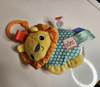 Carrinho de passeio Bright Starts Taggies brinquedo de pelúcia clipe etiquetas de cetim chocalho enrugado - Imagem 1 de 4
