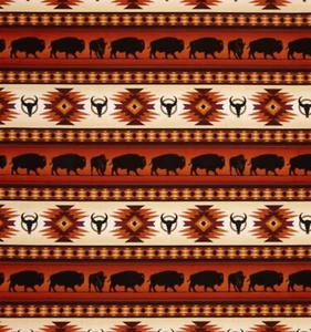 Tucson Buffalo Stripe Terracotta Elizabeths Studio Southwest 3 Yds Cotton Fabric - Picture 1 of 2