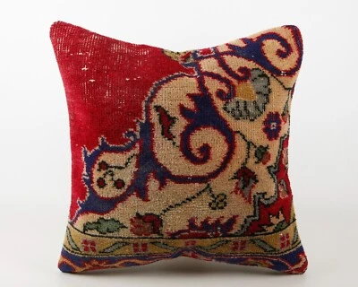 Home Decor Kilim Wool Jut Pillow Case Vintage Throw Home Decor 20" Cushion Cover - Image 1 of 4