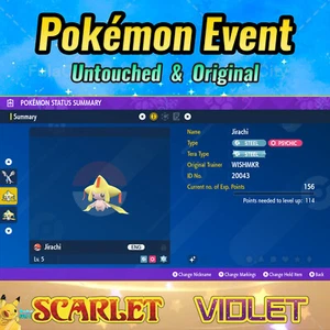 ✨Jirachi Brillante ✨Evento WISHMAKER💎 Pokémon Escarlata y Violeta 💎 SIN TOCAR - Imagen 1 de 11
