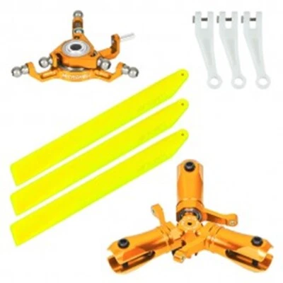 Microheli CNC Triple Yellow Plastic Blades ConversionSet(GOLD)-BLADE INFUSION120 - Image 1 of 2
