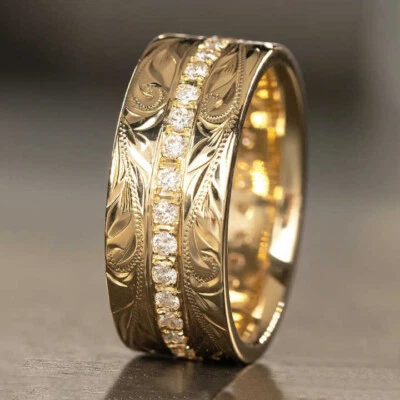 Ring - vergoldet - mit Zirkonia Steinen - Damen mit Muster in gold Gr. 52-65 - Bild 1 von 2