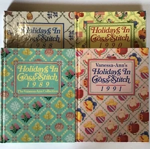 Konvolut 5 gebundene Bücher URLAUB IM KREUZSTICH 1987, 1988, 1989, 1990 & 1991 - Bild 1 von 12