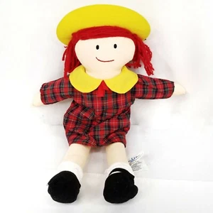 Madeline Plush Doll 2004 RC2 Brands 14 Inch Red Plaid Dress Yellow Hat - Picture 1 of 12