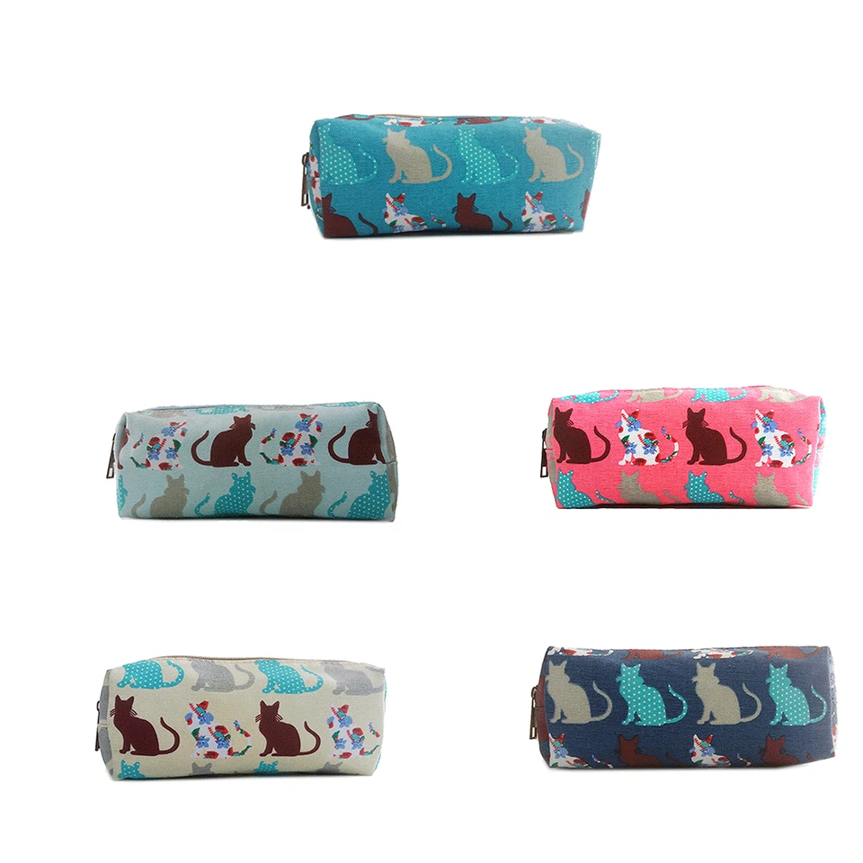 Cat Pencil Pen Case Cosmetic Make Up Bag Storage Pouch School College Pen Zipper - Image 1 of 2