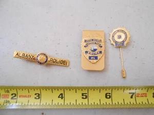 LOT 3 POLICE SHERIFF PINS LIGHTHOUSE POINT MONEY CLIP ALBANY TIE CLIP LAPEL N - Picture 1 of 7