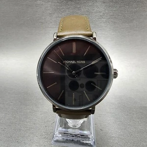 Michael Kors Auden Watch Men 41mm Black Dial Gray Tone MK7147 Round New Battery - Picture 1 of 11