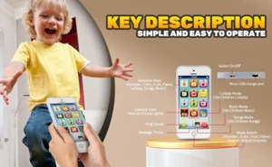 Phone Kids Learning Toy Play Cell Phone with USB Recharable X1 - Picture 1 of 7