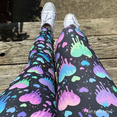 Leggings femininas TC, legging de bolso, leggings de coração, leggings de dia dos namorados - Imagem 1 de 4