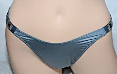 Victoria's Secret Thong Panty NWT Very Sexy Grey Scattered Shine Strap L Large - Image 1 of 4