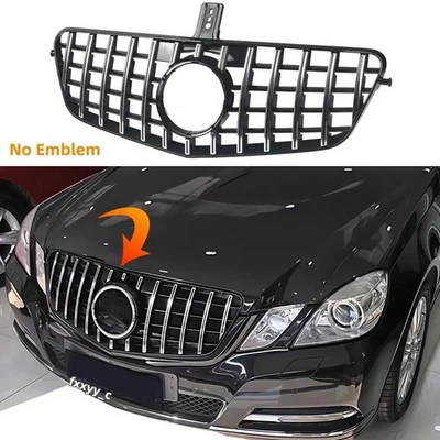 For 2010 2011 2012 2013 Mercedes E63 E350 E400 E550 W212 Chrome GTR Grill Grille - Image 1 of 4