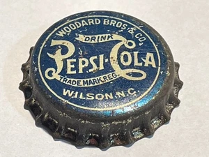 Vintage / Rare 1910-1920 Pepsi Blue Bottle Cap - Wilson, NC Woodard Bros & Co - Picture 1 of 3