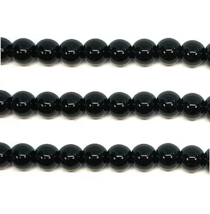 200x4mm, 150x 6mm, 100x8mm, 88x10mm Round Black Faux Pearl DIY Glass Pearl Beads - Picture 1 of 6