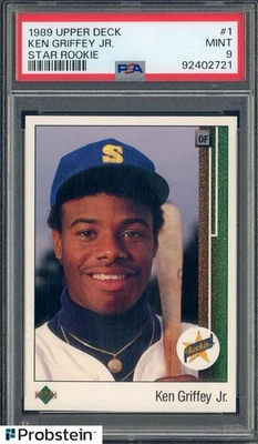 1989 Upper Deck Star Rookie #1 Ken Griffey Jr Seattle Mariners RC HOF PSA 9 Foto 1 de 2