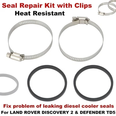 FOR LAND ROVER DISCOVERY 2 & DEFENDER TD5 FUEL/ DIESEL COOLER REPAIR SEAL KIT - Image 1 of 4