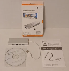 j5create JUD380 USB 3.0 Mini Docking Station MAC or Windows  - Picture 1 of 4