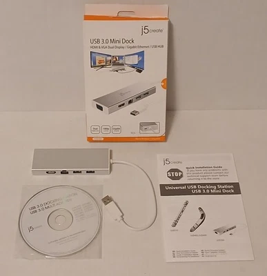 j5create JUD380 USB 3.0 Mini Docking Station MAC or Windows  - Image 1 of 4