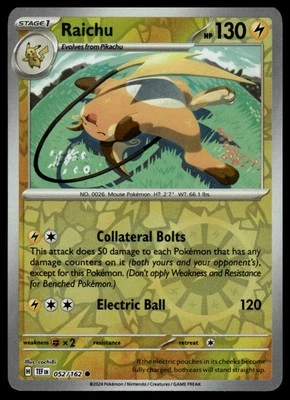 SV05: Temporal Forces #052/162 Raichu Reverse Holo - Image 1 of 2