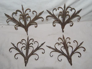 Rare Set of 4 18th Century Hand Forged Wrought Iron Wall Hooks - Picture 1 of 7