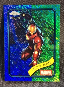Topps Marvel 2025 cromo azul y verde brillo #1 Iron Man 196/199 - Imagen 1 de 1
