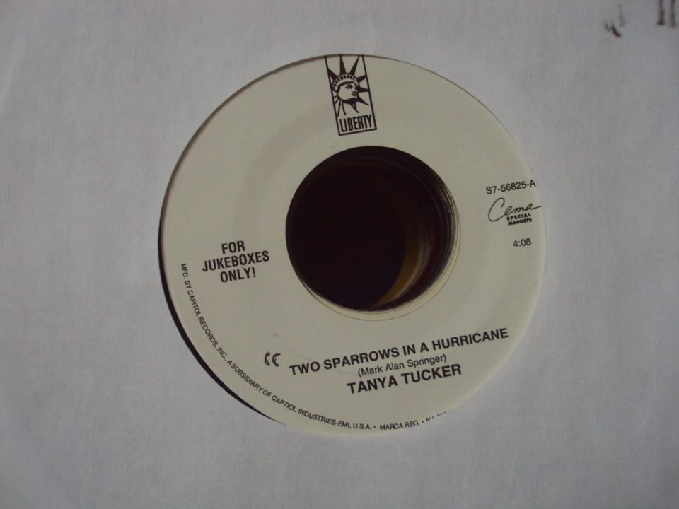 TANYA TUCKER Two Sparrows In A Hurricane/Danger Ahead 7" 45 early-90's country - Image 1 of 1