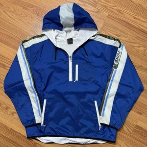 Vintage Nike Anorak Windbreaker Jacket Blue Large Hip Hop Streetwear Swoosh 90s - Picture 1 of 7