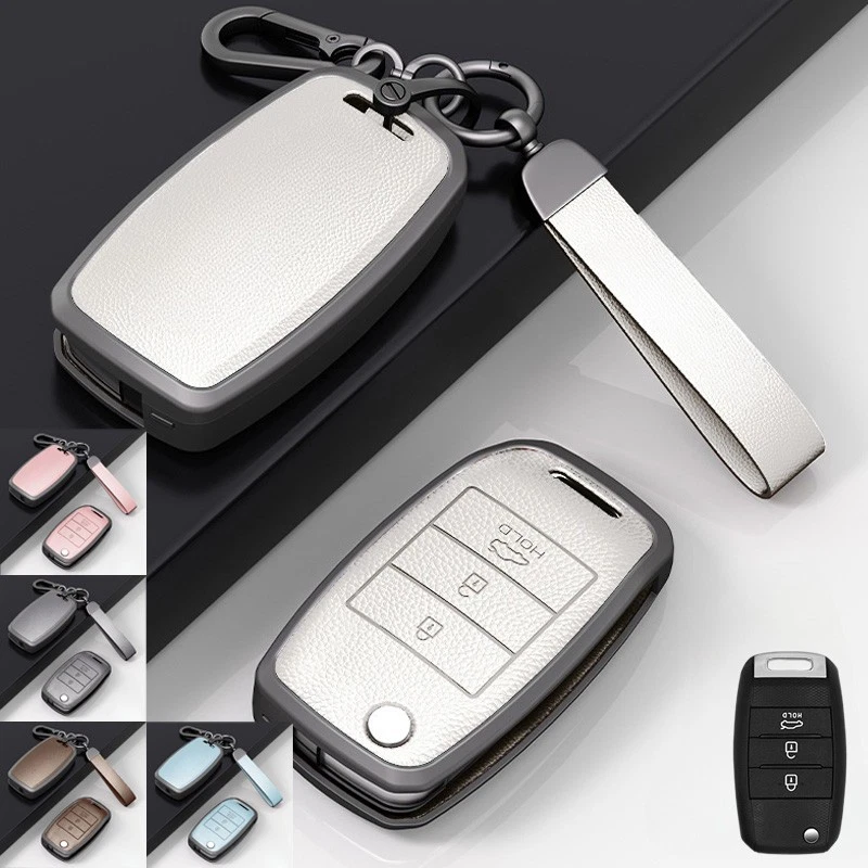 Funda para llave de coche de cuero de aleación de zinc para Kia Rio Soul K3 Sorento Niro Ceed Niro Foto 1 de 4