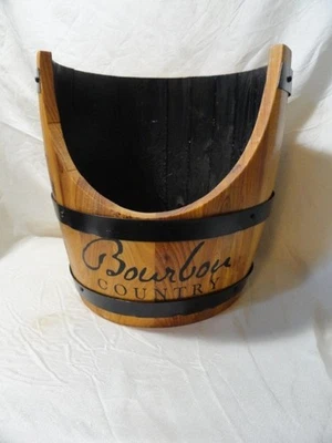 BOURBON COUNTRY HALF BARREL DECORATIVE USE FOR PLANTER OR OTHER REALLY NICE! 1O" - Image 1 of 4