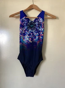 GIRLS SPEEDO ENDURANCE BLUE /PINK SWIMMERS SIZE 10 - Picture 1 of 7