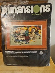 Kit laghetto autunnale vintage dimensioni punto ago 1985 16x10 #2277 lana persiana - Foto 1 di 6