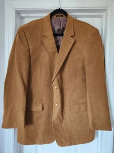 Andrew Fezza Corduroy Blazer Sport Coat Suit Jacket Mens 46R Brown - Picture 1 of 7