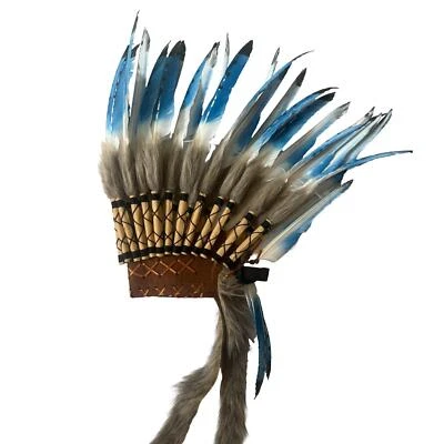 American Chief Indian Native Hat Headwear Costume Men Women Feather Headdress - Image 1 of 4
